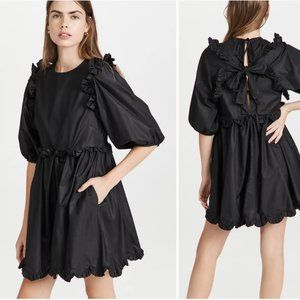 En Saison Poplin Scallop Detail Mini Dress
